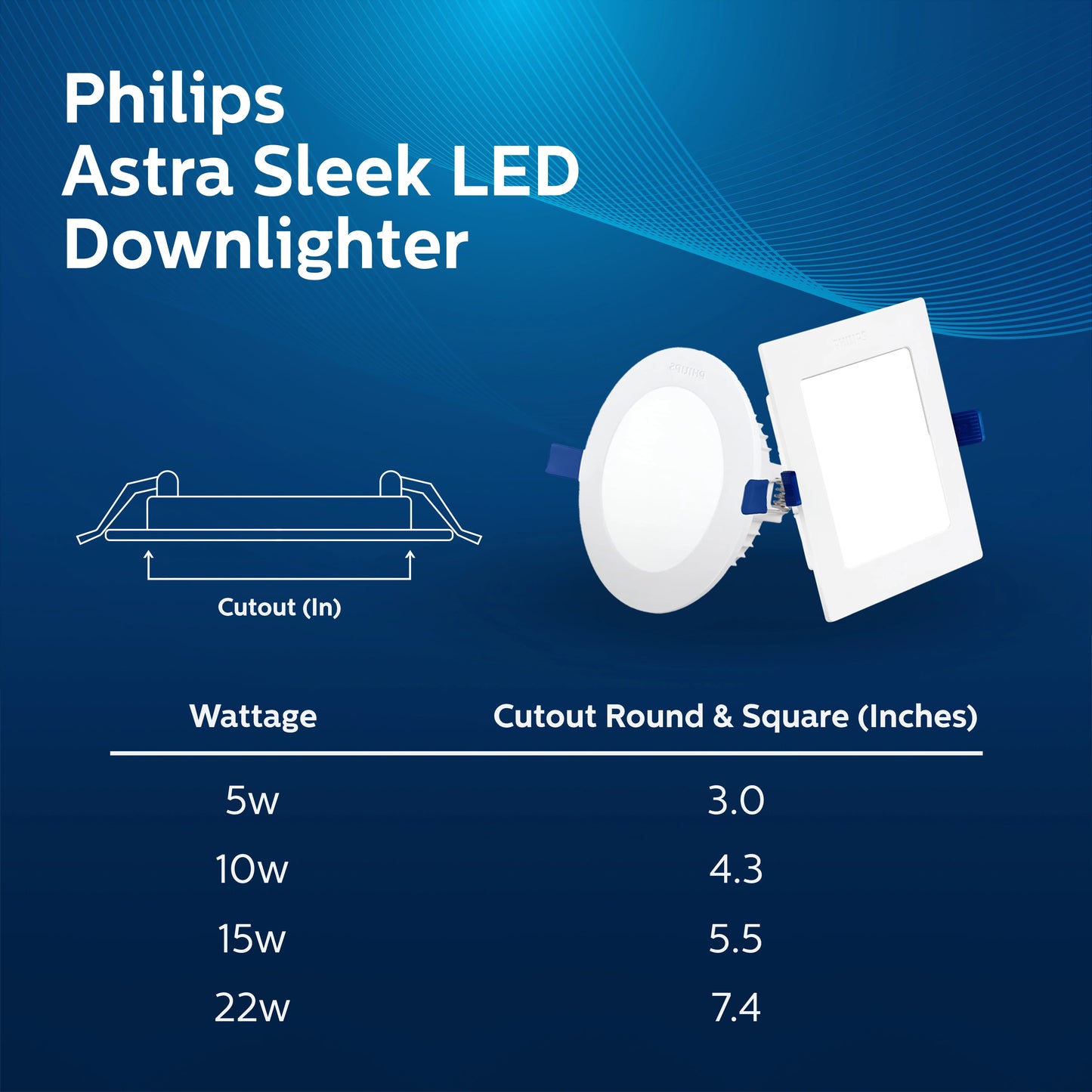 Philips AstraSleek (3 in 1) Slim Downlight (10W / 15W)